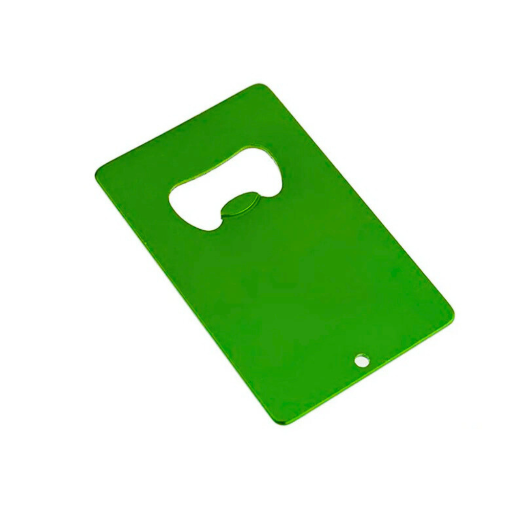 Destapador aluminio verde 5.5*8.7 cm Forma De Tarjeta