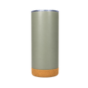 Vaso Acero Inoxidable gris 400 ml térmico doble pared con base de corcho