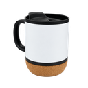 Taza Cerámica Negro Mate 380 Ml 12 oz Para Sublimar Base De Corcho