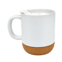 Taza Cerámica Blanco Mate 380 Ml 12 oz Para Sublimar Base De Corcho