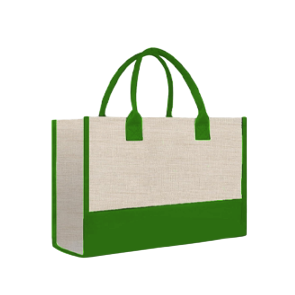 Bolsa Yute Verde 27*35*13 cm Zócalo Y Refuerzos De Color