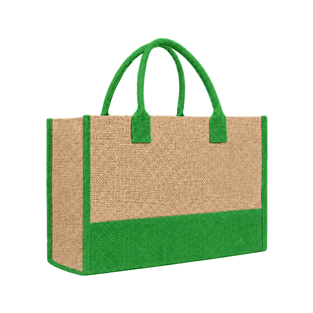 Bolsa Yute Verde 27*35*13 cm Zócalo Y Refuerzos De Color