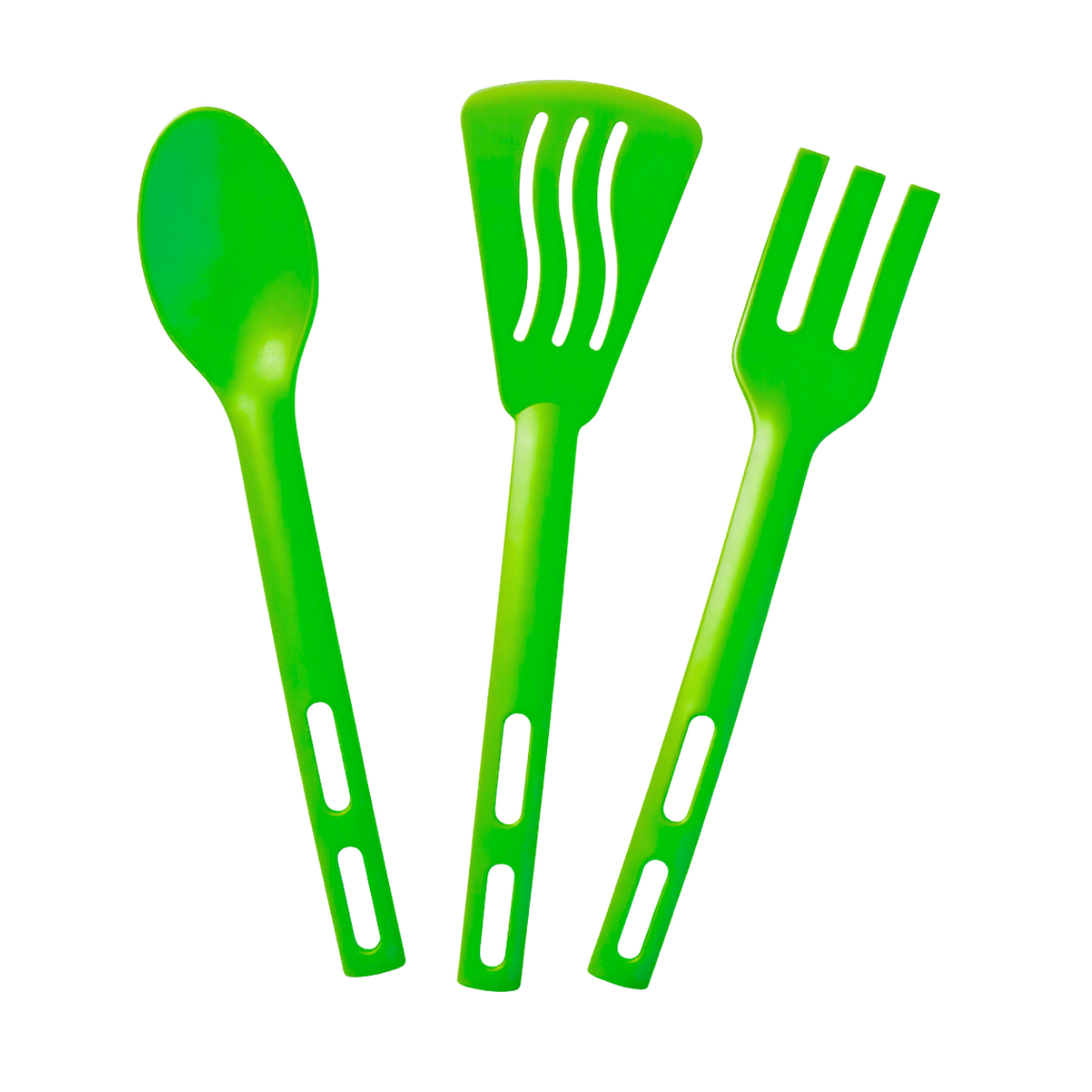 Set De Utensilios Plástico Verde Claro 24 Set 3 Piezas