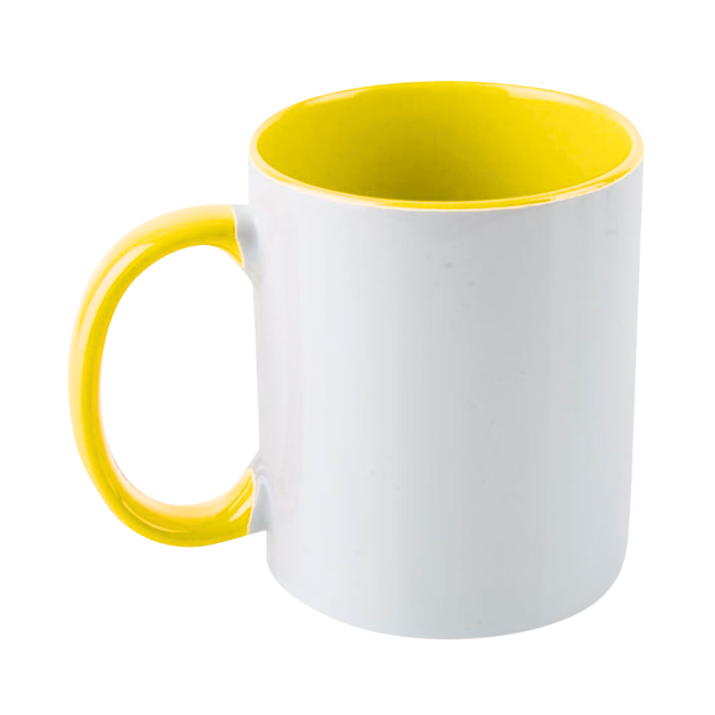 Taza Cerámica Amarillo 8.2*h9.5cm 11oz  Para Sublimar Color En Interior Y Oreja