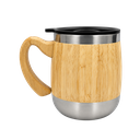 Taza Acero Inoxidable Natural 450 Ml Jar Doble Pared Exterior De Bambú