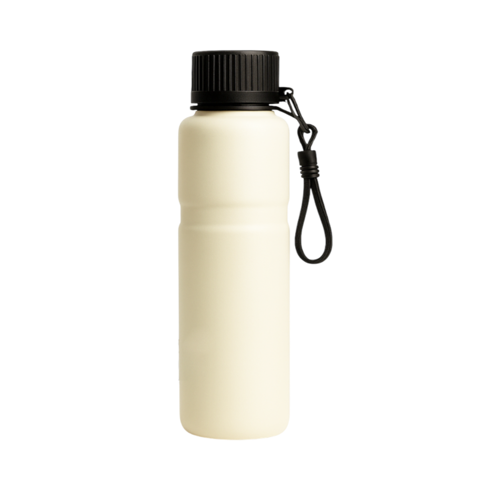 Termo Acero Inoxidable Blanco Mate 650 Ml Tour Doble Pared Con Boquilla De Seguridad