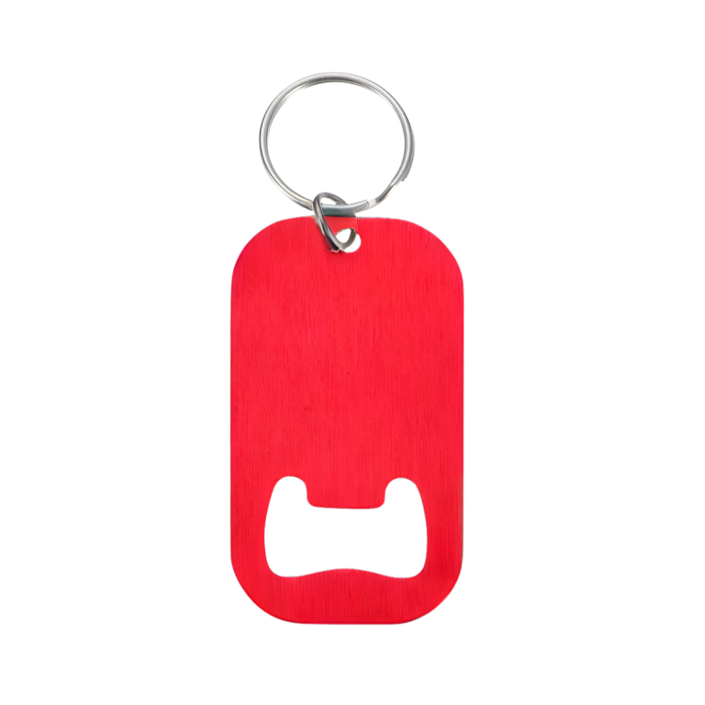 Destapador Acero Inoxidable Rojo Mate 3.8*7 cm Finger Para Llavero