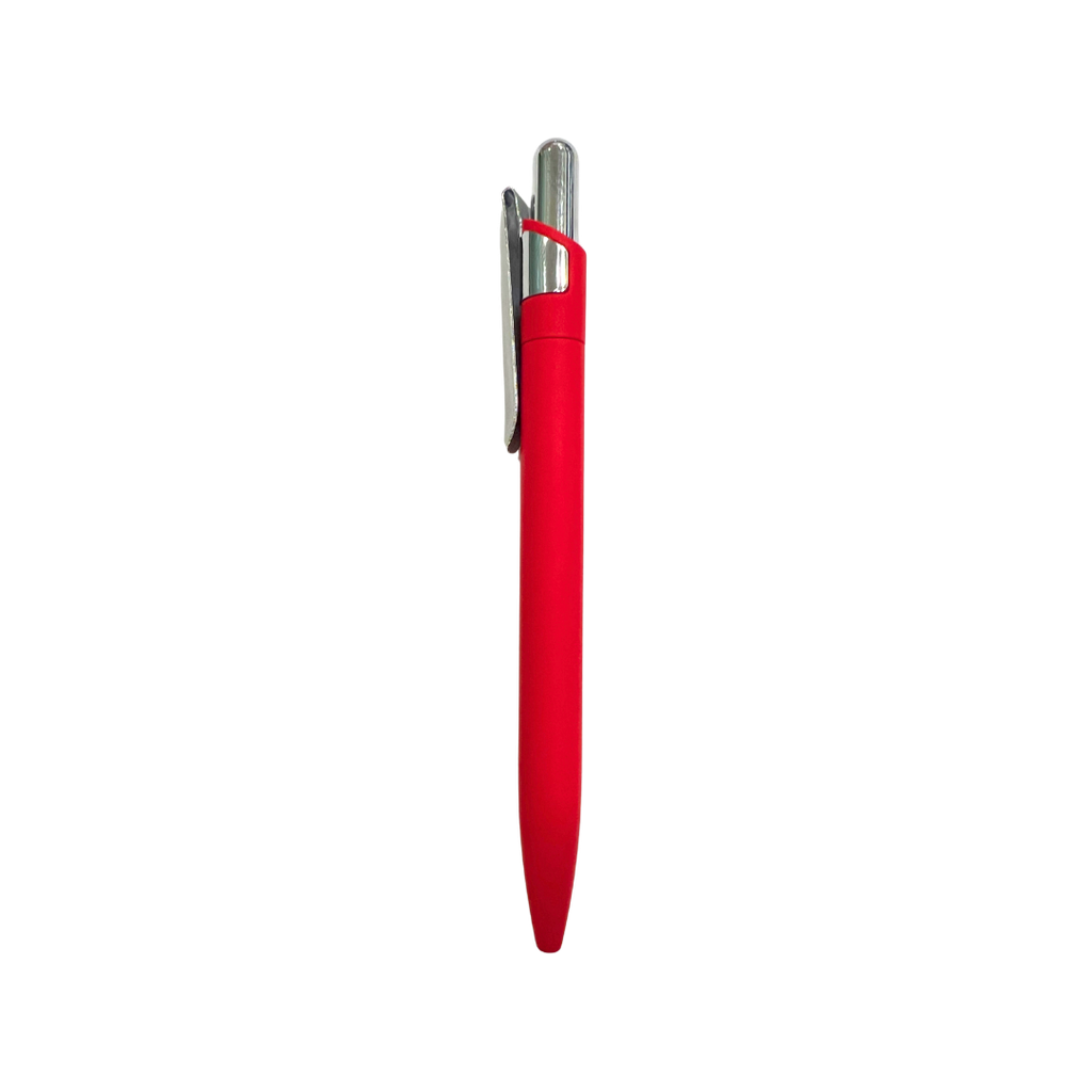 Lapiceros Aluminio Rojo Valar Clip Plateado