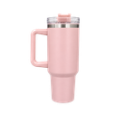 Taza, Acero Inoxidable, rosado mate, 40 Oz Bold doble pared interior plástica, tapa y pajilla