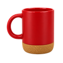 Taza, Cerámica, Rojo, 450 Ml Country , 8*11.5cm Base De Corcho Sin Tapa