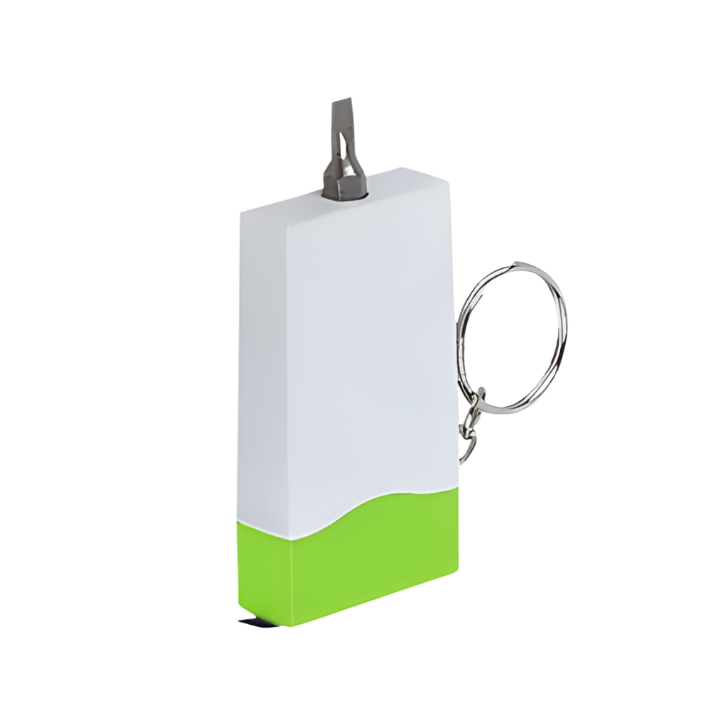 Llavero, Plástico, Verde, 6.4*3.4*1.4 Centimetros, Wave Con Metro Y Puntas Desarmador