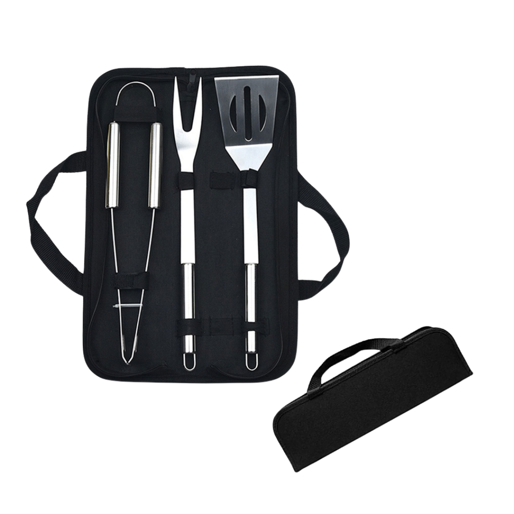 Set De 3 Utensilios Barbacoa, , , En Bolsa , De Tela
