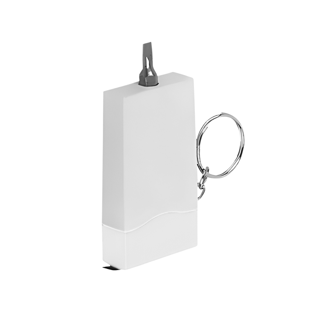 Llavero, Plástico, Blanco, 6.4*3.4*1.4 Centimetros, Wave Con Metro Y Puntas Desarmador