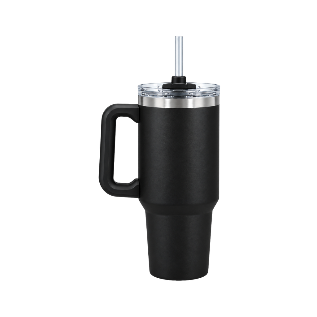 TAZA ACERO INOXIDABLE NEGRO 30 oz BOLDYS DOBLE PARED CON PAJILLA