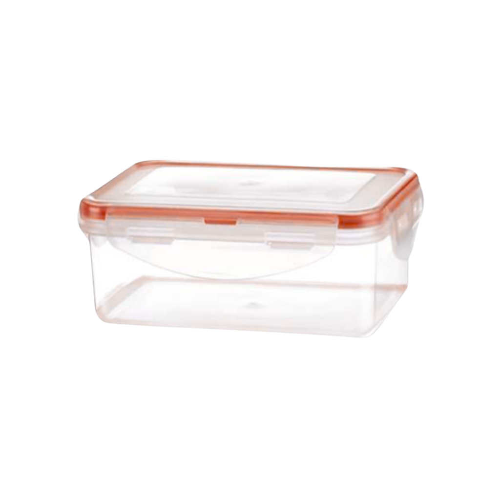 Hermetico Plástico Rojo 500 Ml Sello De  Color Transparente