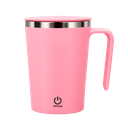 TAZA, ACERO INOXIDABLE, ROSADO, 12.5x9x13. 5cm cm, 400 ML DOBLE PARED CON AGITADOR MAGNÉTICO