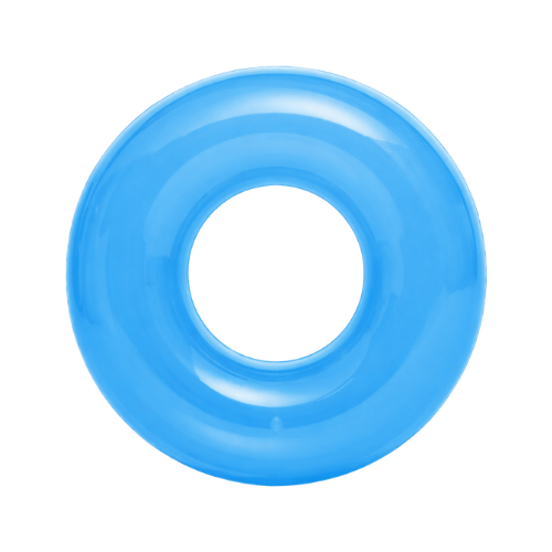 Inflable, Pvc, Celeste, 90 Centimetros, Forma De Dona