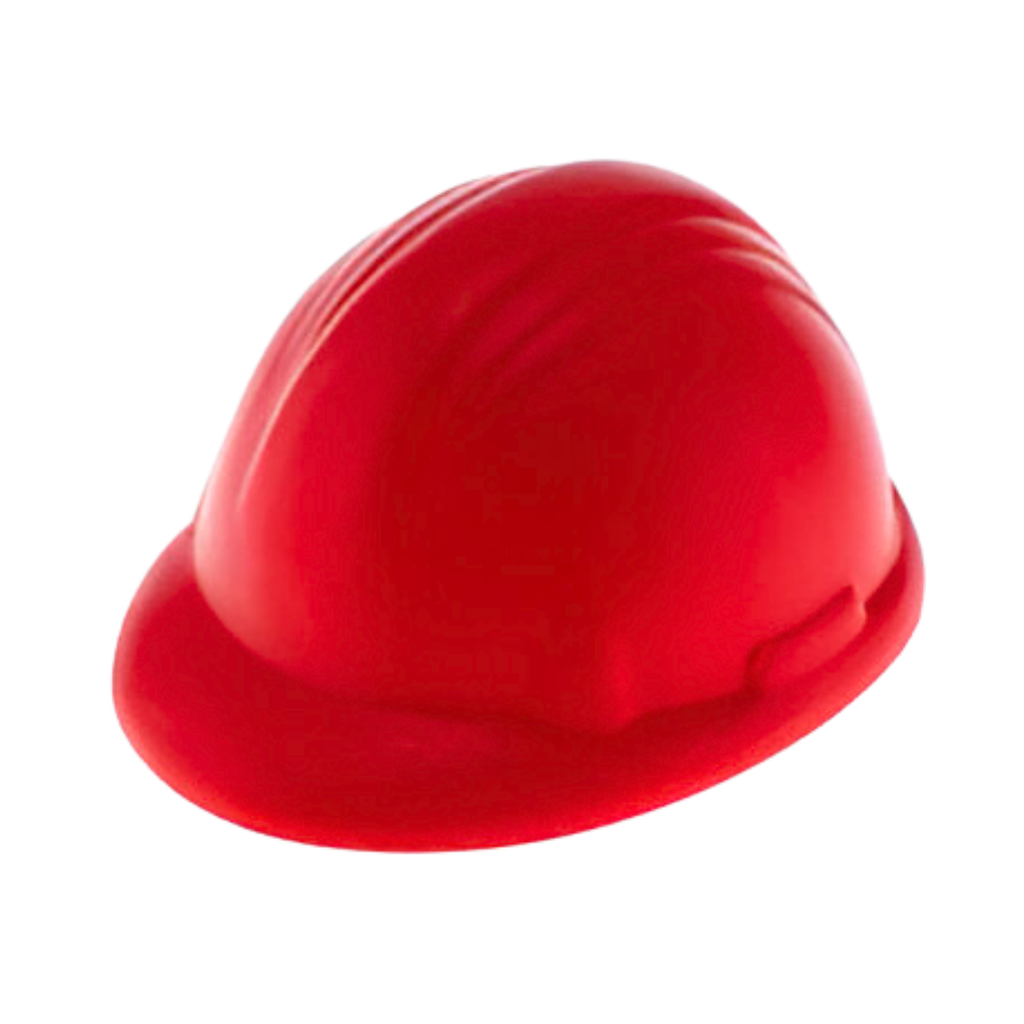ANTIESTRES, PU, ROJO, 8.2*7*4.5 cm, FORMA DE CASCO DE SEGURIDAD