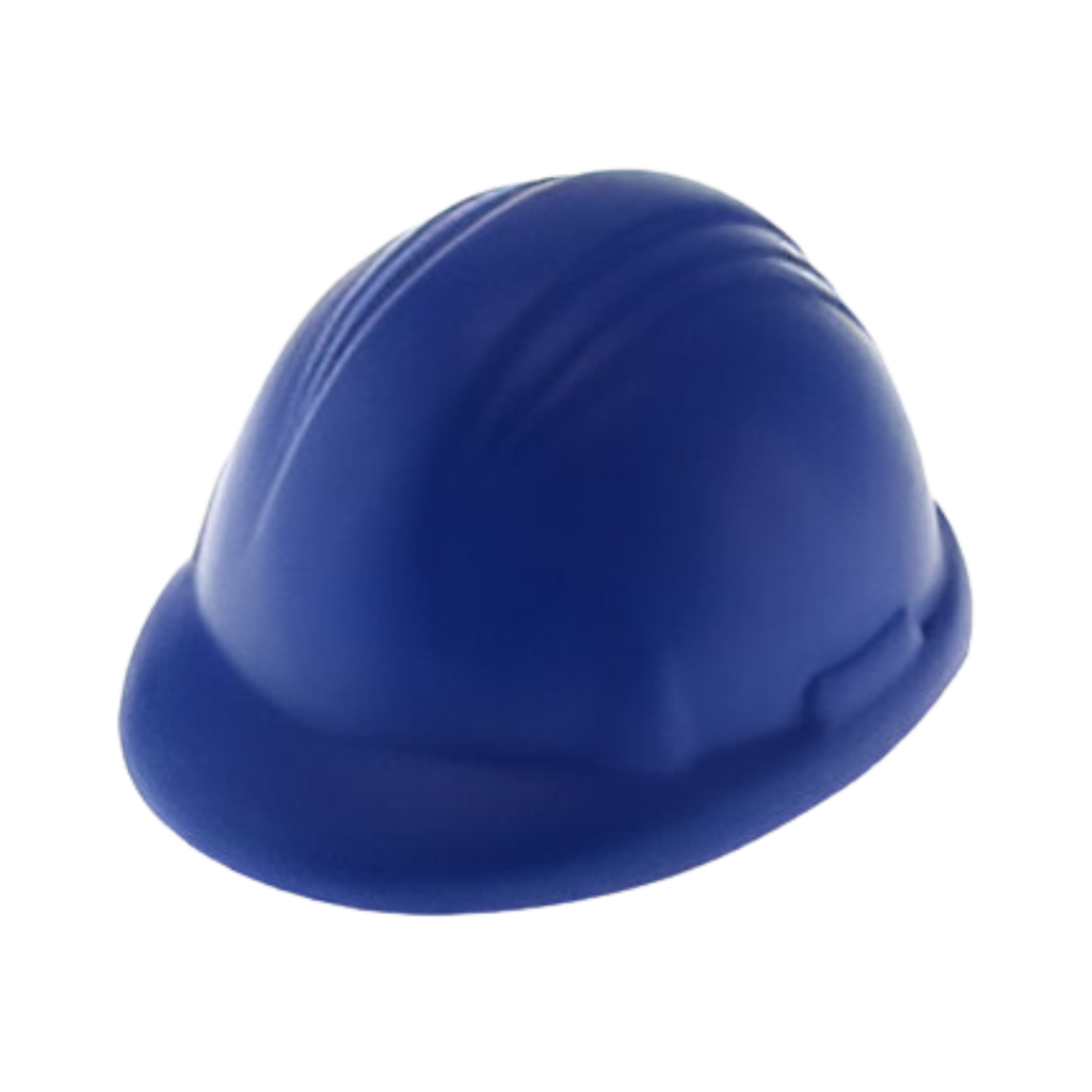 ANTIESTRES, PU, AZUL, 8.2*7*4.5 cm, FORMA DE CASCO DE SEGURIDAD