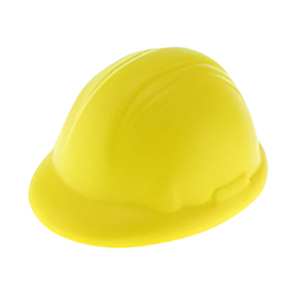 ANTIESTRES, PU, AMARILLO, 8.2*7*4.5 cm, FORMA DE CASCO DE SEGURIDAD