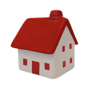 ANTIESTRES, PU, ROJO, 7*7*8 cm, FORMA DE CASA CON CHIMENEA