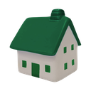 ANTIESTRES, PU, VERDE, 7*7*8 cm, FORMA DE CASA CON CHIMENEA