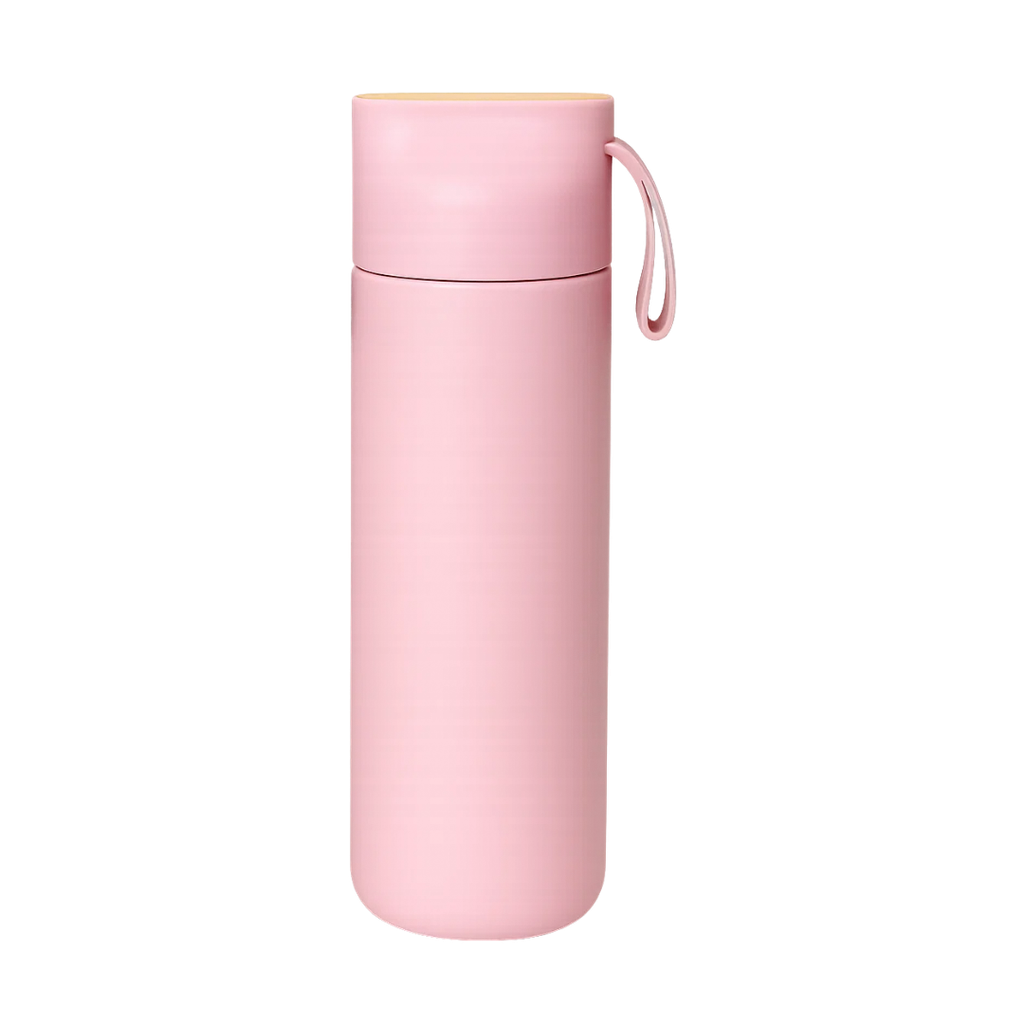 PACHÓN, ACERO INOXIDABLE, ROSADO, 600 ml, Camly 7*23 cm doble pared top de bambú