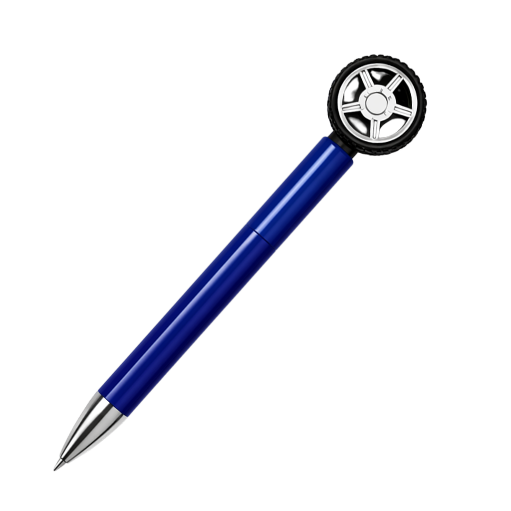 LAPICERO, PLÁSTICO, AZUL REFLEX, 14.5 cm, LLANTA GIRATORIA