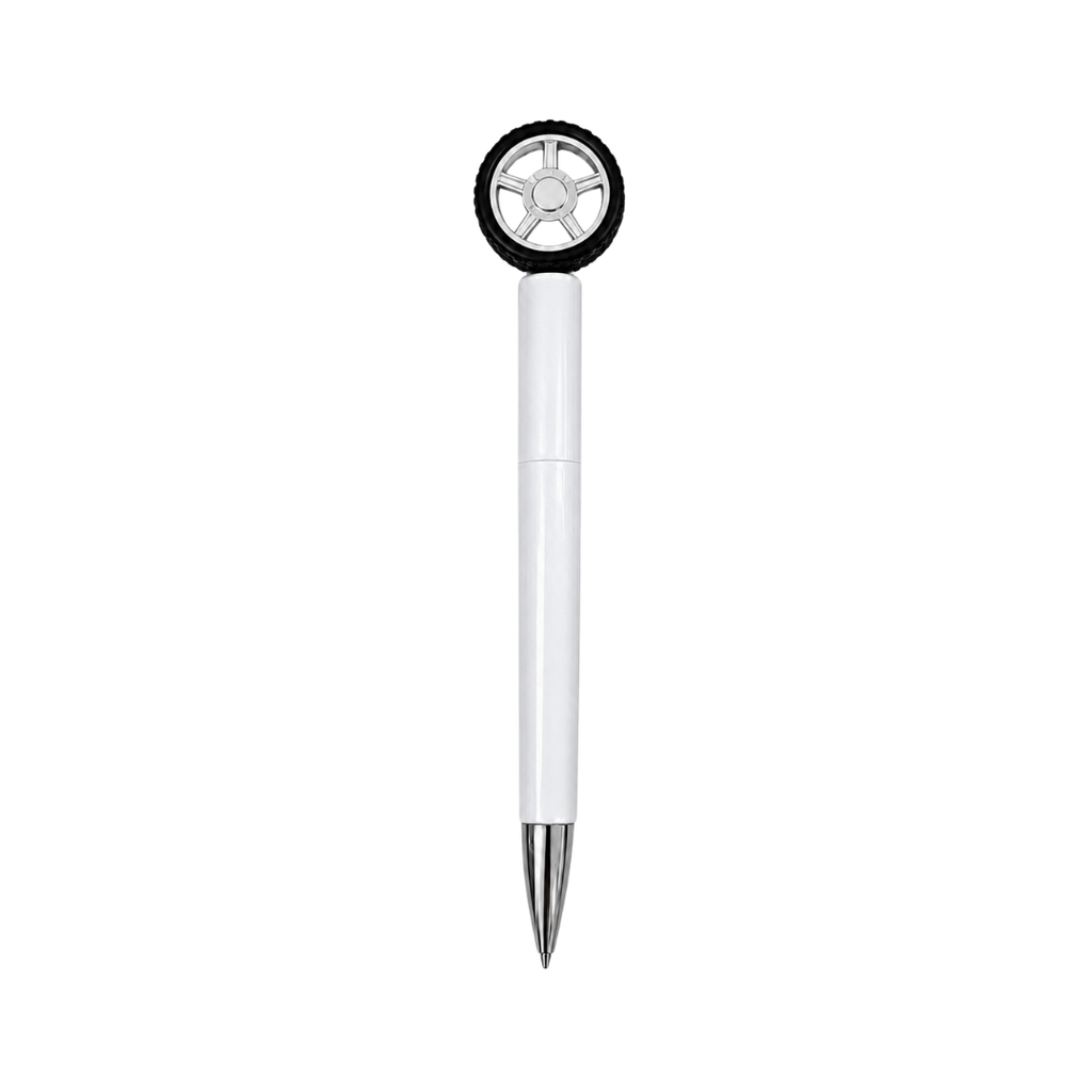 LAPICERO, PLÁSTICO, BLANCO, 14.5 cm, LLANTA GIRATORIA