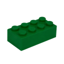 Antiestrés Poliuretano verde 7.8*4*2.8CM lego rectangular 4x2