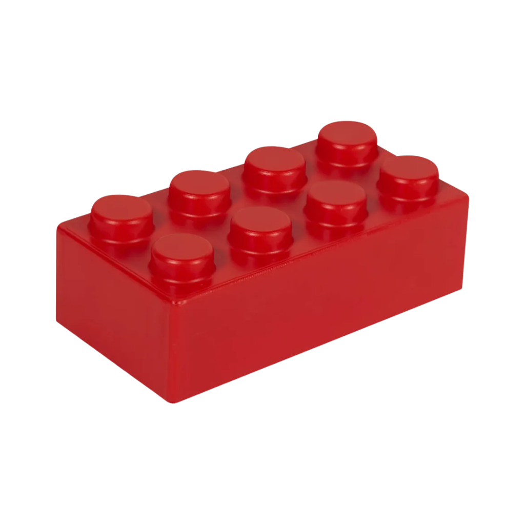 Antiestrés Poliuretano rojo  7.8*4*2.8CM lego rectangular 4x2