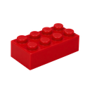 Antiestrés Poliuretano rojo  7.8*4*2.8CM lego rectangular 4x2