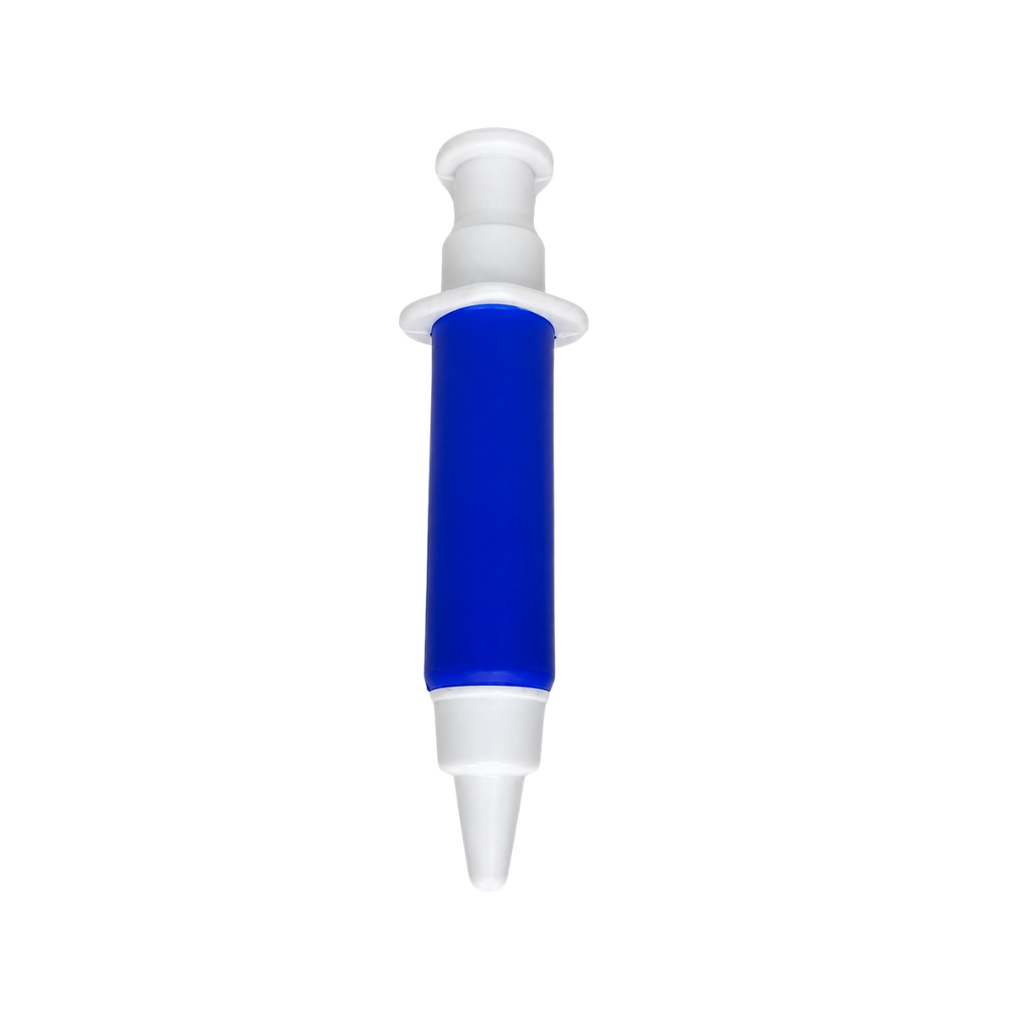Antiestrés Poliuretano azul reflex 15*2.5 forma de jeringa