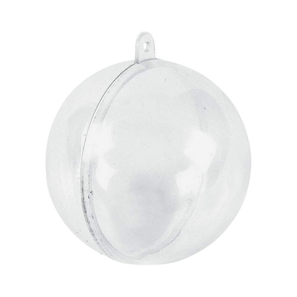 Esfera plástico transparente 8 cm  navideña