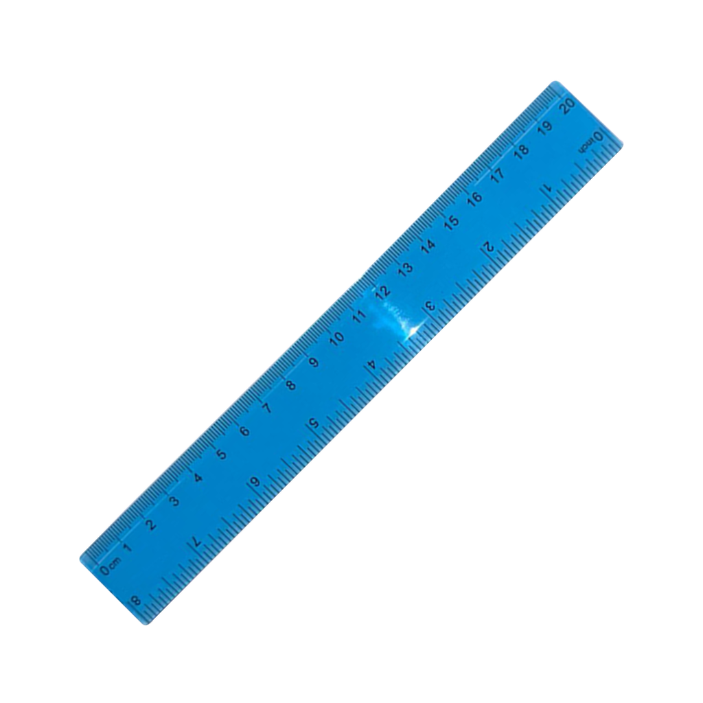 Regla, plástico, azul , 20 cm, traslucido