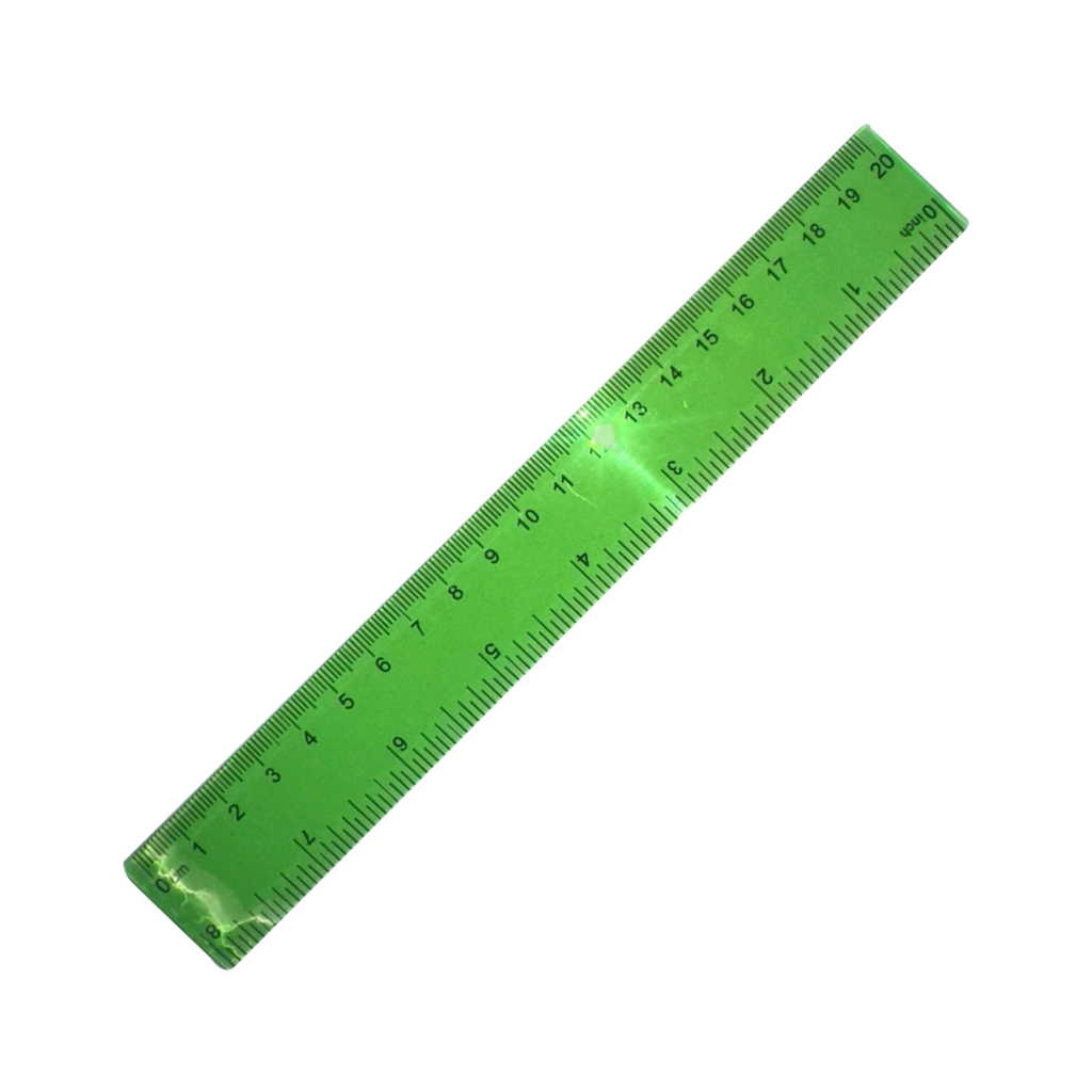 Regla, plástico, verde , 20 cm, traslucido