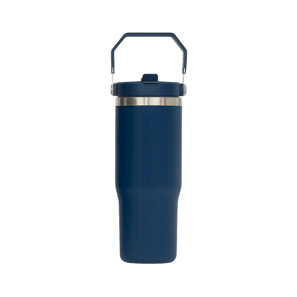 Vaso, Acero Inoxidable, azul oscuro, 30 oz, Hydra doble pared con agarrador y boquilla