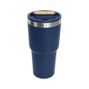 Vaso, acero inoxidable, azul oscuro, 530ml, Selene  18*8.8 cm doble pared top de bambú