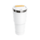 Vaso, acero inoxidable, blanco, 530ml, Selene  18*8.8 cm doble pared top de bambú