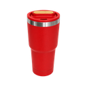 Vaso, acero inoxidable, rojo, 530ml, Selene  18*8.8 cm doble pared top de bambú