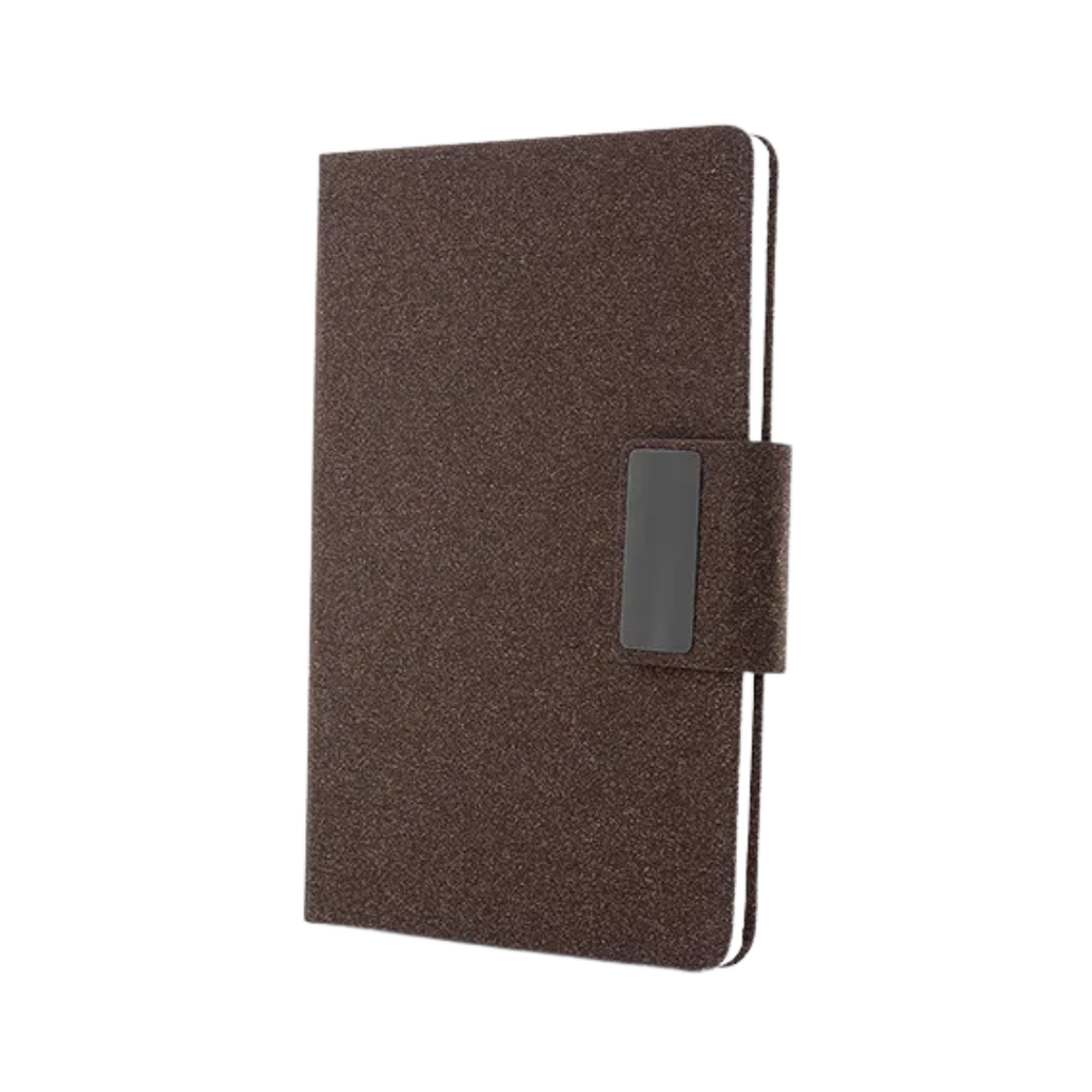 Libreta, fibra de café, café, A5, 80 hojas con cierre magnético