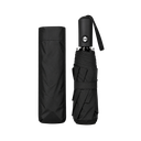 Sombrilla, poliester, negro, 21", de mano full automática 8 páneles mango placa metálica bolsa de tela