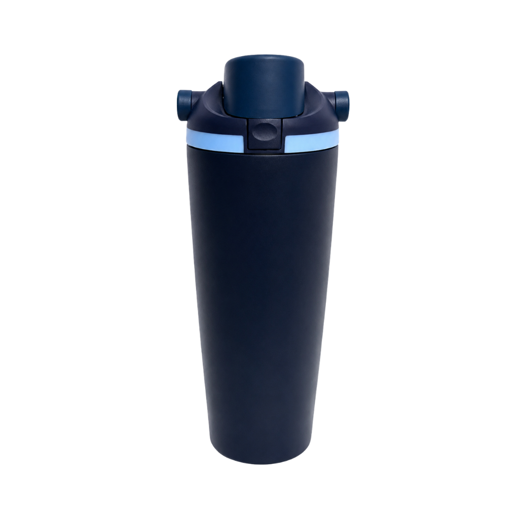 Termo, acero inoxidable, azul oscuro, 30 oz, Yawa de boquilla con tapa de seguridad