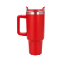 Taza, Acero Inoxidable, rojo mate, 40 oz, Bold doble pared con pajilla