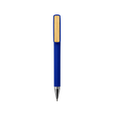 Lapicero, plástico, azul reflex, Nez clip de bambú
