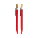 Lapicero, aluminio, rojo, Inked Set de 2 pcs botón de bambú en caja