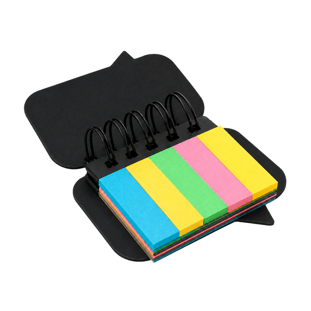 libreta, papel, negro, Think 6 notas adhesivas de 20 hojas