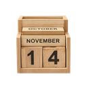 Lapicero calendario perpetuo,  MDF, 7.4 x 7.5 x 6.6 cm