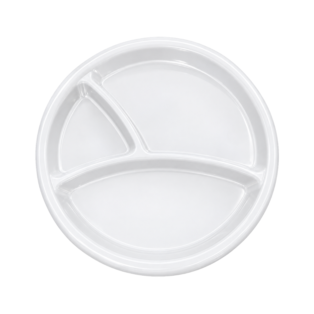 Boquitero con divisiones redondo, plastico, 2 cm, Blanco