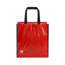 Bolsa Reutilizable, Biodegradable, fuelle reforzado con ribetes y cierre de corchete,  38 x 38 x 12.5 cm, Rojo